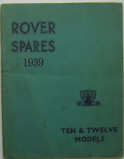 Rover P2 10 & 12 1939 Original Factory issued illustrated Spare Parts List