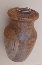 Wooden Bud Vase 11.5cm tall with plastic liner tube