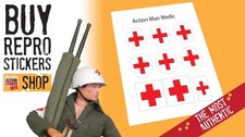 Action Man Medic helmet and uniform stickers