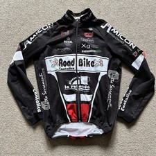 Vintage Long Sleeved Cycling Jersey Size L Full Zip Black Gi-esse