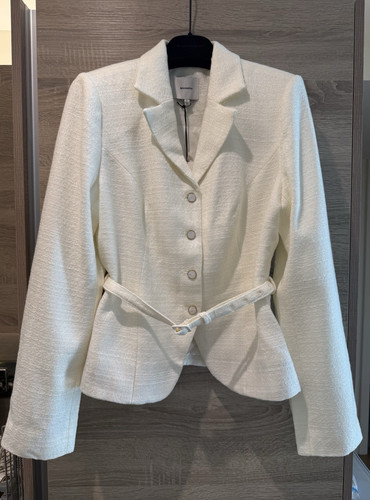 Reformation ivory tweed belted - reformation,