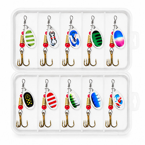 10pcs spinners fishing lures - spinners,