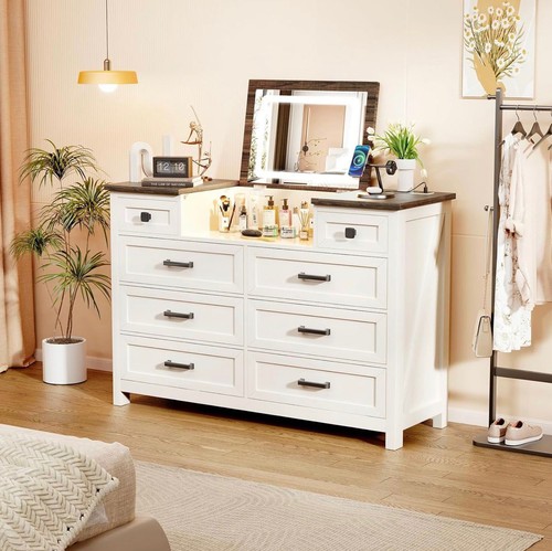 White drawer chest of - drawer,