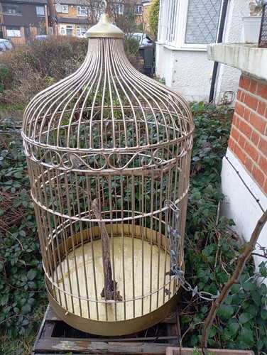 Vintage metal bird cage large - vintage,