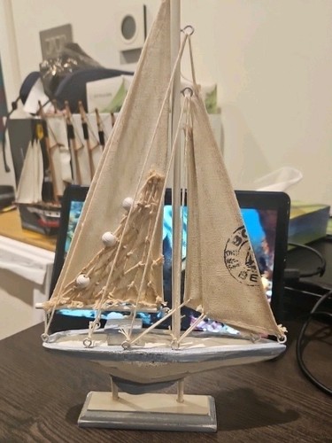 Wooden yacht ornament - wooden,