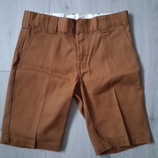 Dickies Slim Fit Workwear Chino Shorts W30 Brown Rust Tan Workwear Skater