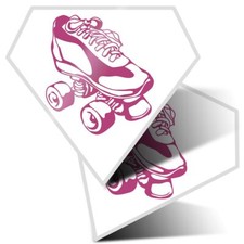 2x Diamond Shape Vinyl Stickers Roller Skates Boots Retro 80's Disco #56112