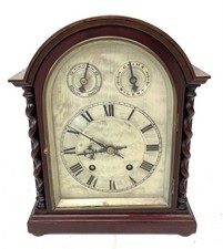 Antique Mahogany QUARTER Ting Tang STRIKING Bracket Mantel Clock CHIME / SILENT