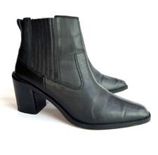 JIGSAW Black Leather Zip-up