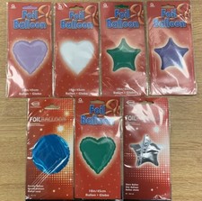50 Assorted Foil Helium Balloons Wholesale Job Lot clearance Heart Star Circle