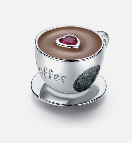 Love coffee cup charm - love,