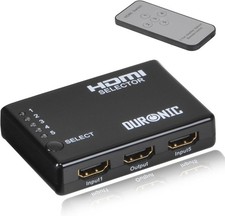 Duronic HRS1051 HDMI Splitter Box 1x5 Full HD 1080 Remote 3D Audio Switch 5 Way