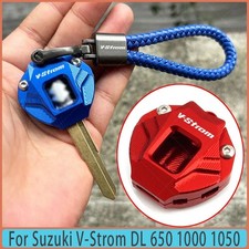 Motorcycle Key Case Shell Cover & Keyring Keychain For Suzuki V-Strom 650 1000