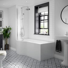 1700mm modern shaped shower - shaped,