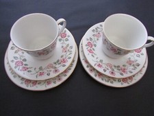 TWO Royal Doulton Trio's Cup/Saucer/Plate  Woodland Rose - Excellent Condition