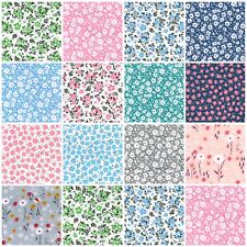 polycotton fabric quality craft material fat quarter metre flower DITSY FLORAL D