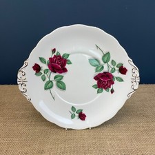 VINTAGE ROYAL STANDARD 'RED VELVET' ENGLISH FINE BONE CHINA CAKE PLATE