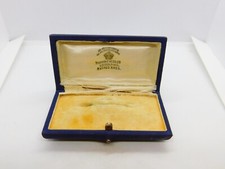 Edwardian Blue Frabic Mappin & Webb Ltd. Brooch Jewellery Box Antique