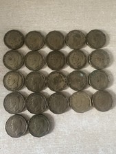 Three pence pieces 3d's King George VI Brass Dated Various