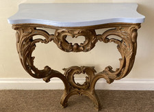 Small Gilded And Painted Console Table 