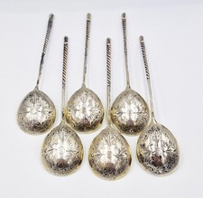 6x ANTIQUE RUSSIAN SOLID