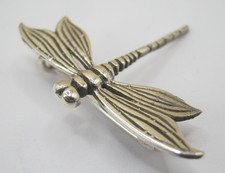 Sleek & Stylish Art Deco Style Solid Silver 925 Geometric Dragonfly Brooch