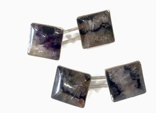 Vintage Blue John Silver Cufflinks Real Silver