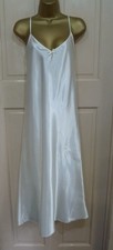 VINTAGE STYLE BHS SECRETS CREAM SLITHERY LIQUID SATIN MIDI NIGHTDRESS SIZE 14-16