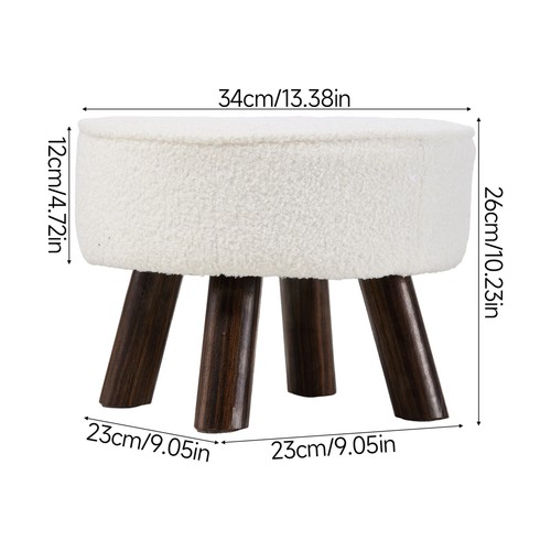 Round small wood footstool - round,