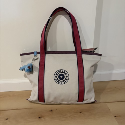 Kipling tote bag beige pink - tote, beige/pink