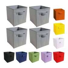 Set of 2/4/6 Storage Cube  Fabric Foldable Collapsible Storage Box Basket