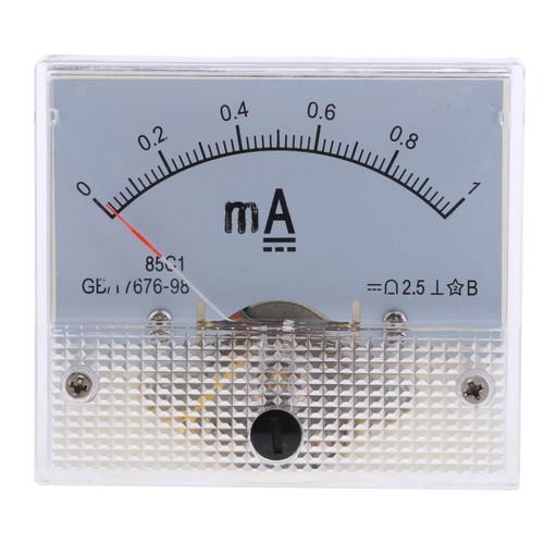1ma analog ammeter panel - dc,