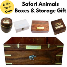 Safari Animals Wooden Boxes, Post Box & Containers
