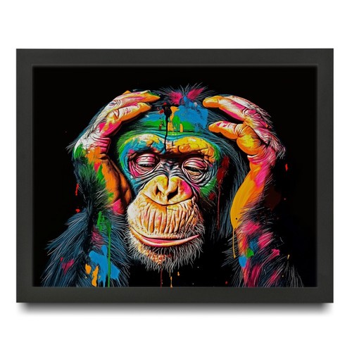 Rainbow monkey wall - rainbow, art