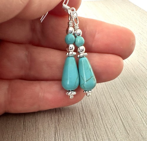 Turquoise earrings 925 - earrings,
