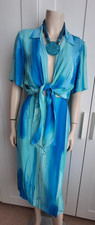 Mandy Marsh Vintage Two Piece Wrap Skirt & Top Set Blue Mix Size 10/12
