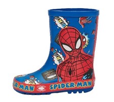 SPIDERMAN BOYS MULTI COLOUR RUBBER WELLIES RAIN WELLINGTON BOOTS UK SIZE 8-2