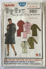 Burda 8160 Sewing Pattern UNCUT Lined Coat and Skirt - Sizes 10 to 24