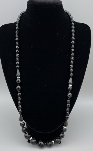 Vintage black faceted - black, glass
