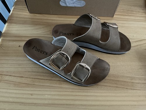 Pavers taupe slip sandals - pavers,