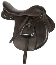 Premium Close Contact Leather English Jumping Horse Riding Saddle Tack 12" - 18"