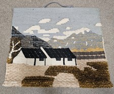 Lovely Large French Wall Hanging Tapestry Collage Countryside Scene