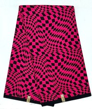 African Print Fabric/ Ankara - Magenta, Black 'Kikapu Kiss” YARD or WHOLESALE