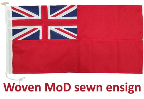 Red ensign traditionally - , sewn