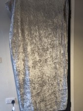 Eyelet Ring Top Sienna Silver Crushed Velvet  Curtains 66x72