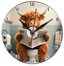 Highland cow cd desk clock, funny gift idea, can be personalised, free postage