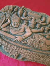 Small Asain Laying Buddha Terracotta Wall Plaque 
