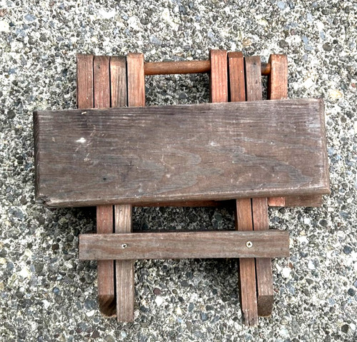 Vintage redwood picnic bench - vintage,
