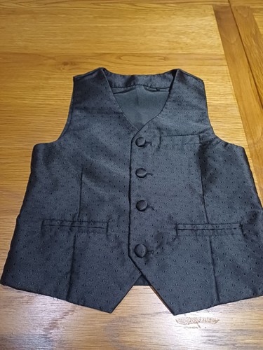 Boys black waistcoat - black,