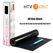 Heat Transfer Vinyl HTV Vinyl Black All Size for T-Shirts Iron On Heat Press New